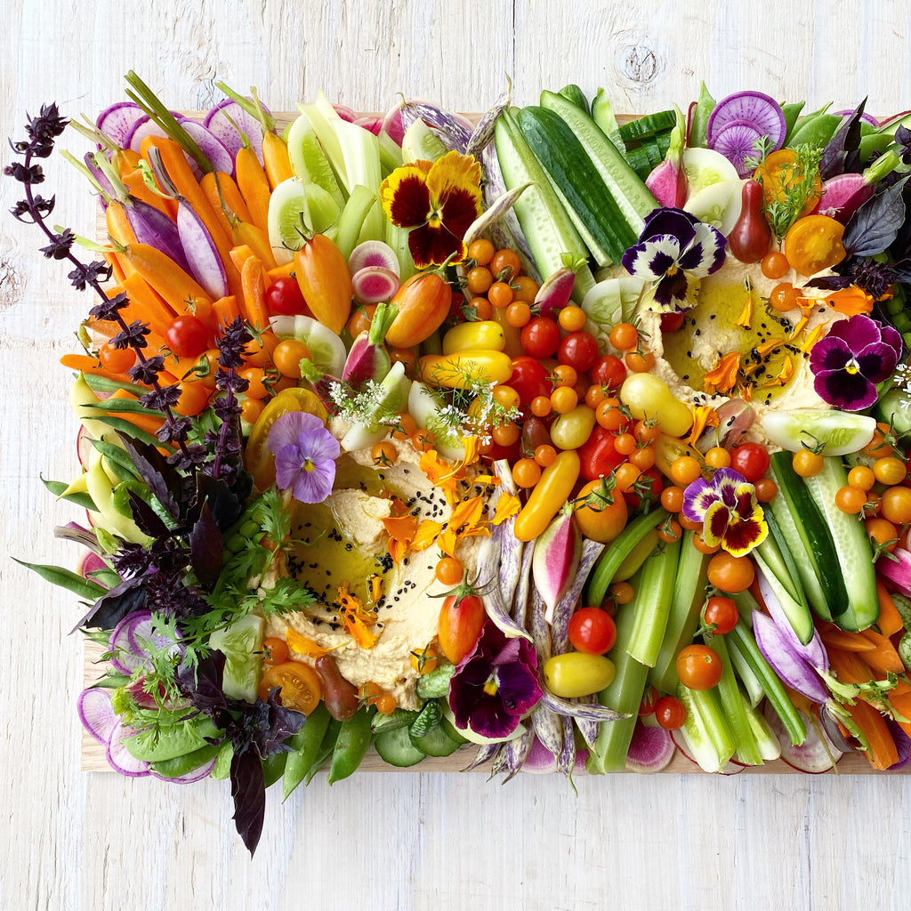 Lady & Larder Farmers Market Crudités and Hummus Board